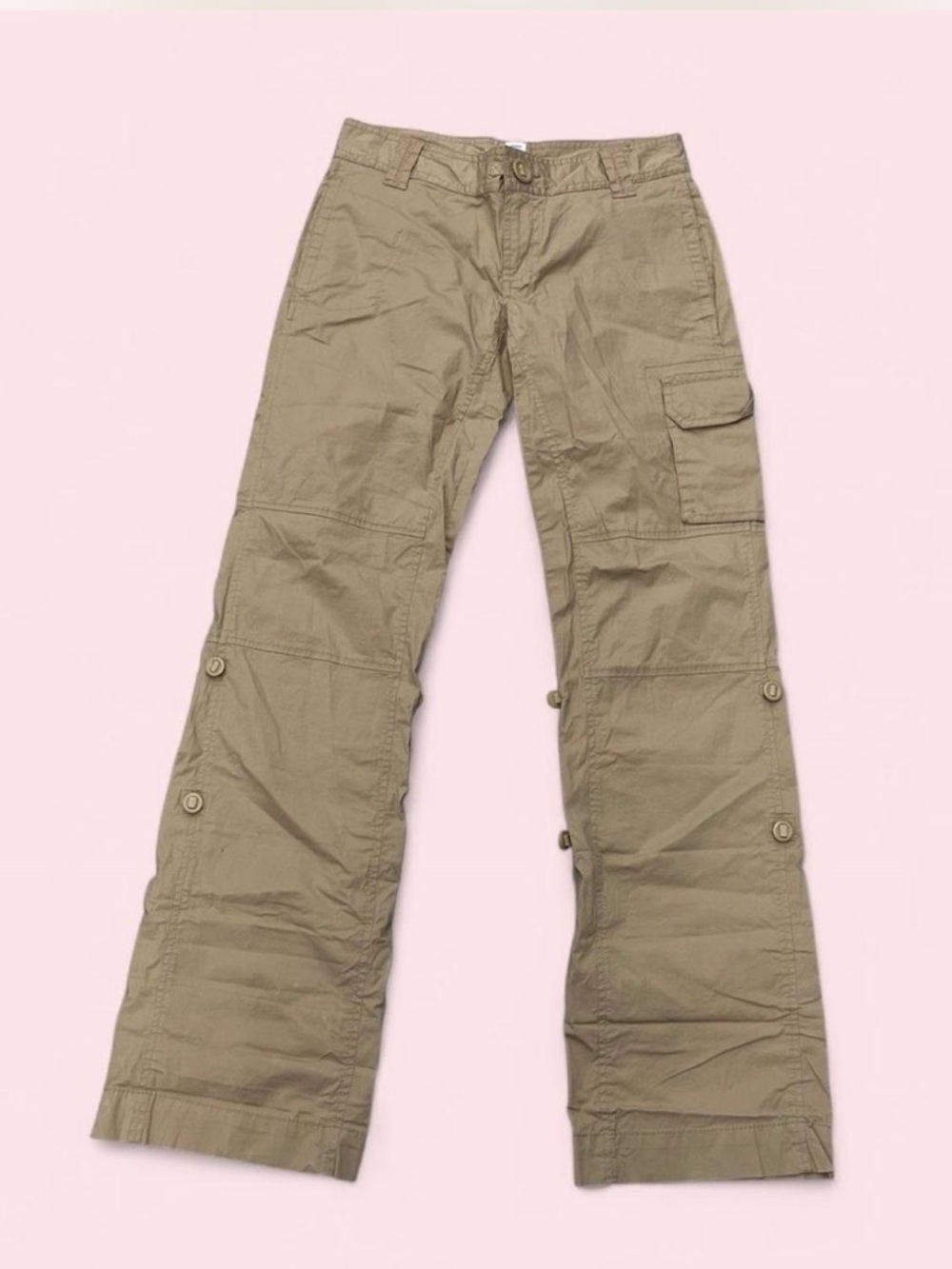 Vintage Y2K low rise beige cargo pants roll up capris Old Navy